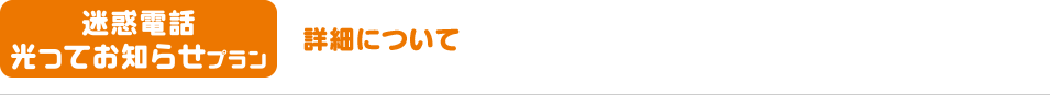 迷惑電話光ってお知らせプラン 詳細について